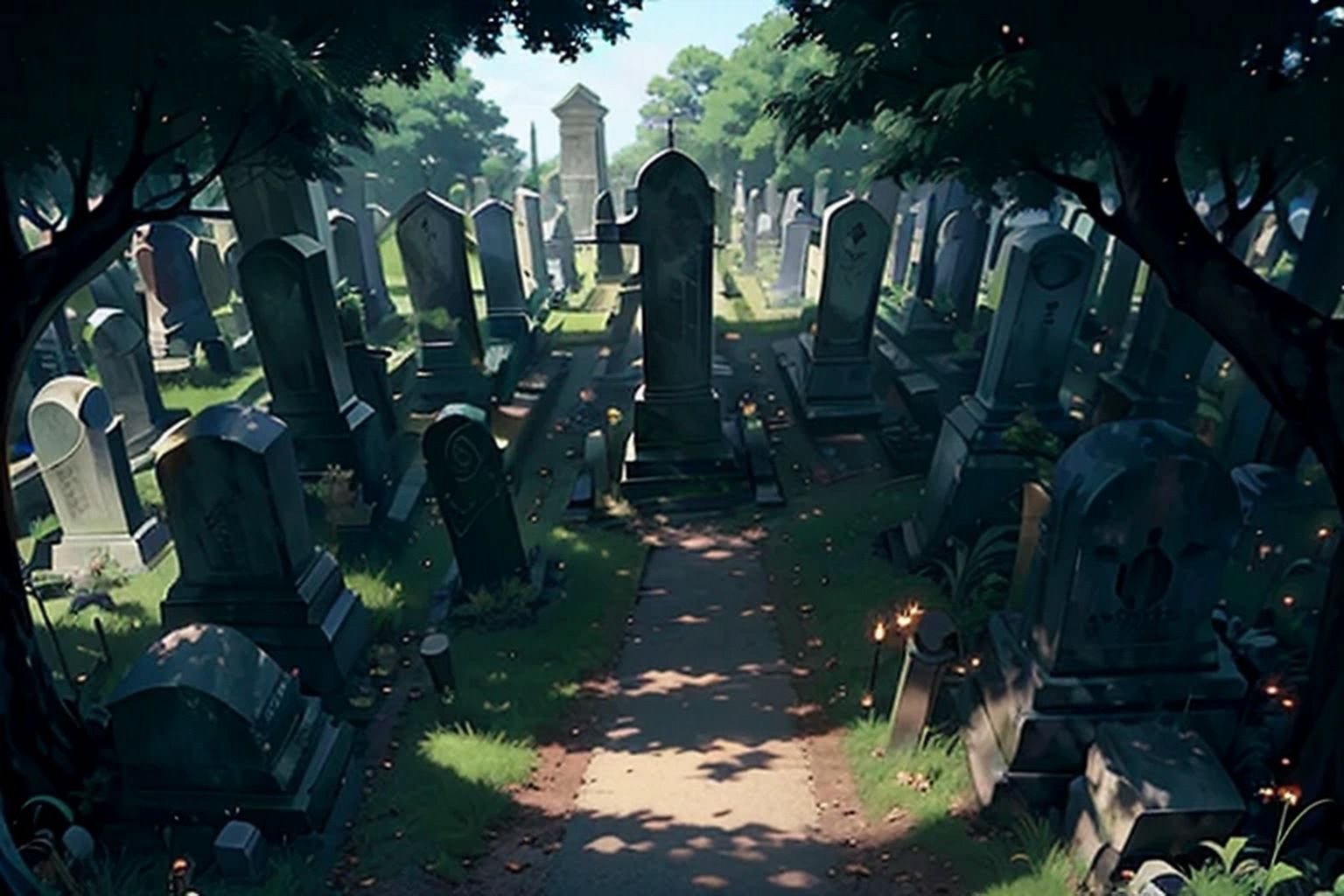 サンプル画像2:墓地 背景素材(豊川内角) [d_515253]