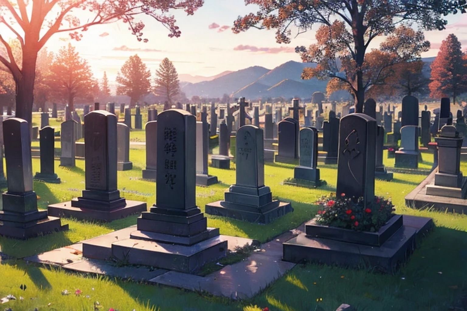 サンプル画像6:墓地 背景素材(豊川内角) [d_515253]