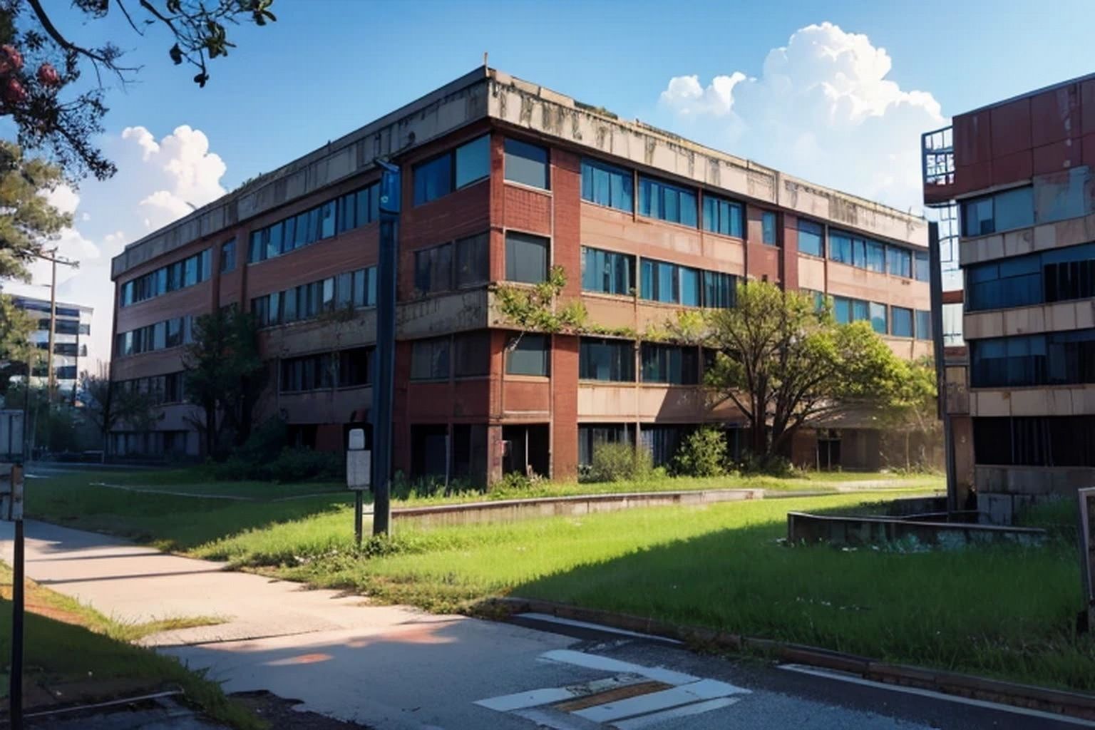 サンプル画像4:廃墟の病院  背景素材(豊川内角) [d_515256]