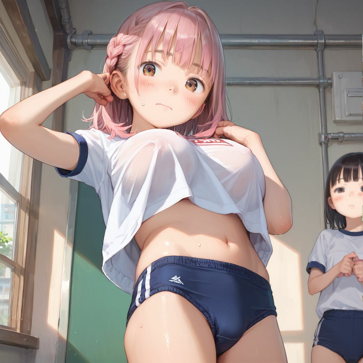 サンプル画像4:童顔巨乳先輩の乳首が体操服越しに透けていたので01(みかさ屋) [d_515266]