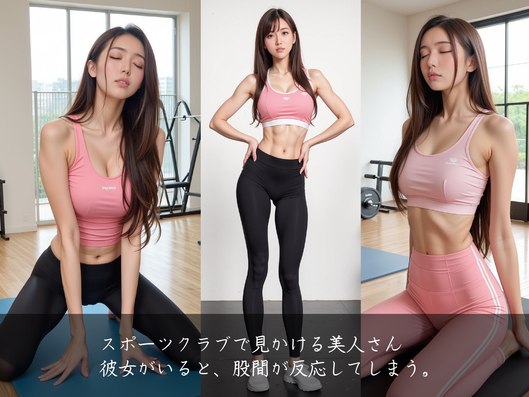 サンプル画像1:スポーツクラブで見かける美人で噂のお姉さんと2人っきりでヤっちゃった！ 生ハメSEX！(AIの助) [d_515646]