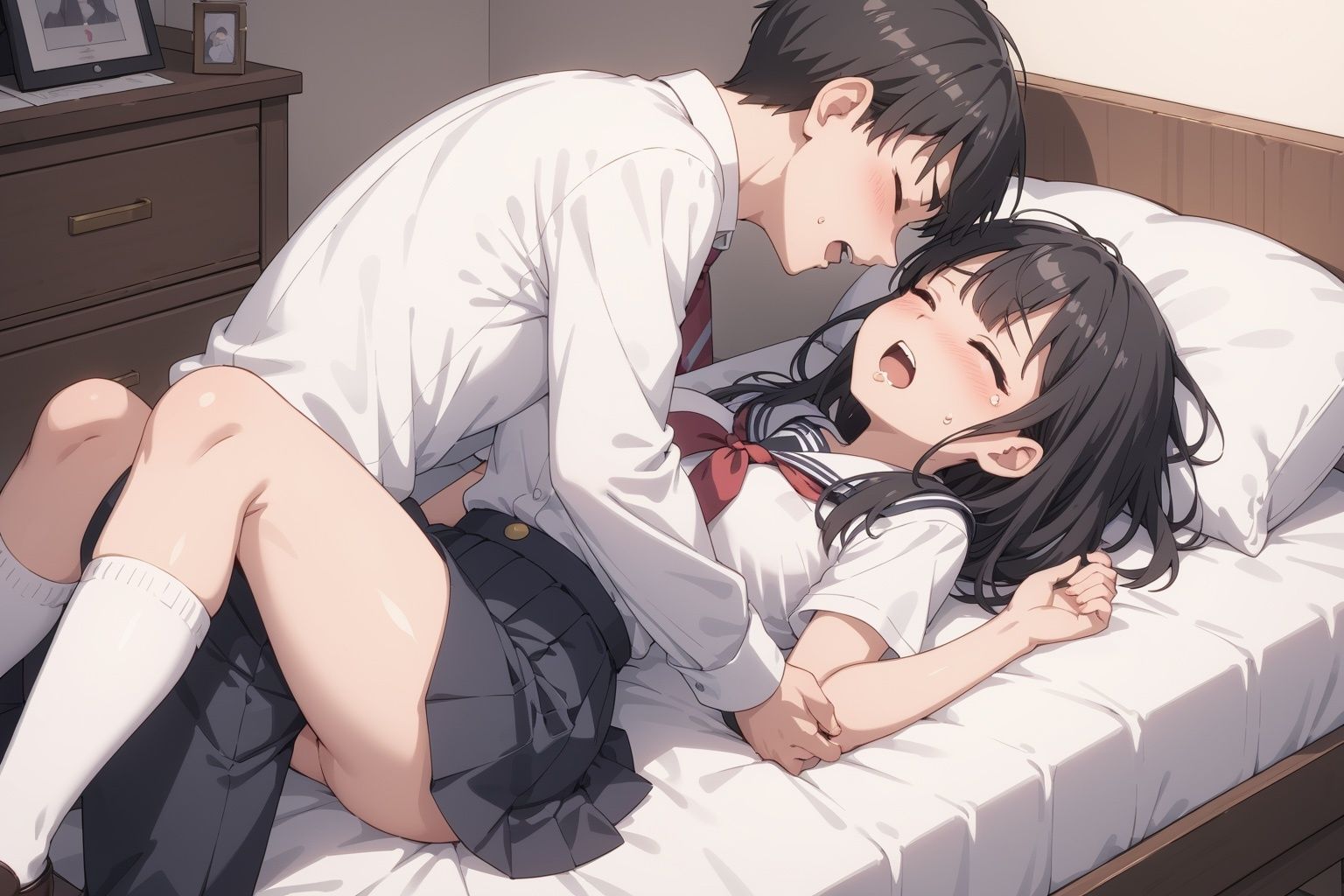 嫌がるJKに強●中出しの画像7