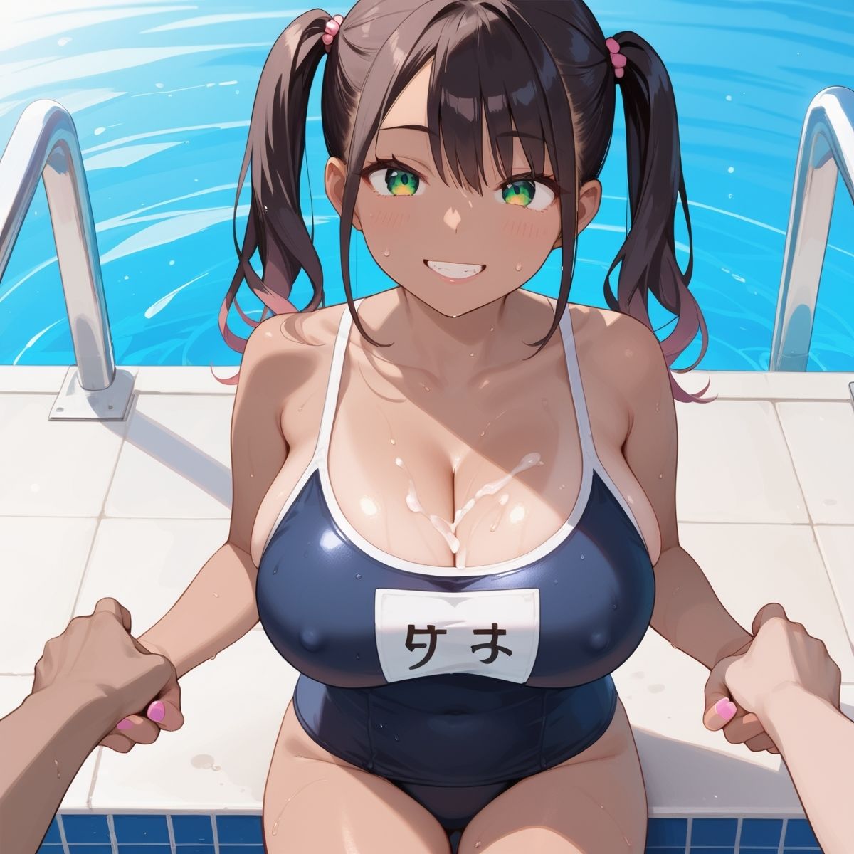 サンプル画像6:黒ギャル×スク水中出しパラダイス！【厳選画像205枚！】Vol.1(東京ギャル界隈) [d_516412]