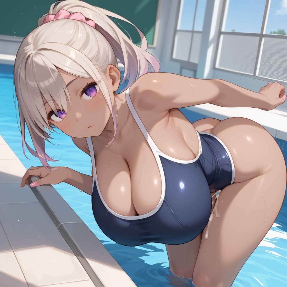 サンプル画像2:黒ギャル×スク水中出しパラダイス！【厳選画像205枚！】Vol.5(東京ギャル界隈) [d_516430]