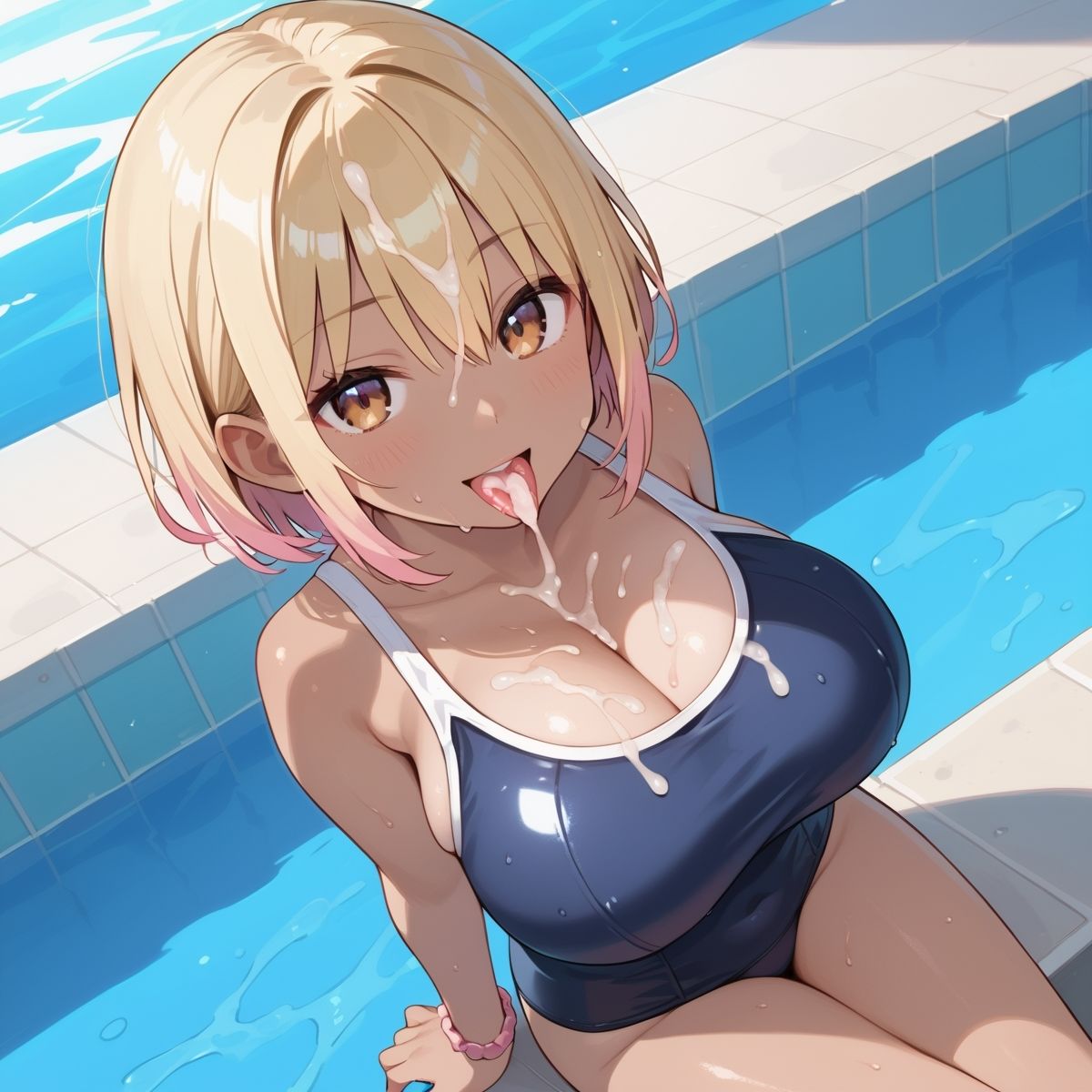 サンプル画像5:黒ギャル×スク水中出しパラダイス！【厳選画像205枚！】Vol.7(東京ギャル界隈) [d_516446]