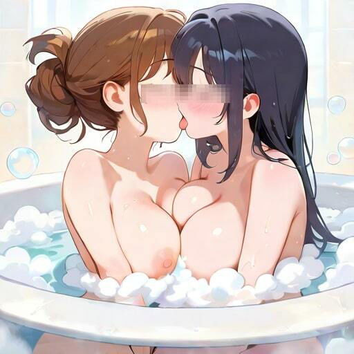 サンプル画像1:バスルームの甘い誘惑  2人だけのひととき(AI幻想工房) [d_516476]