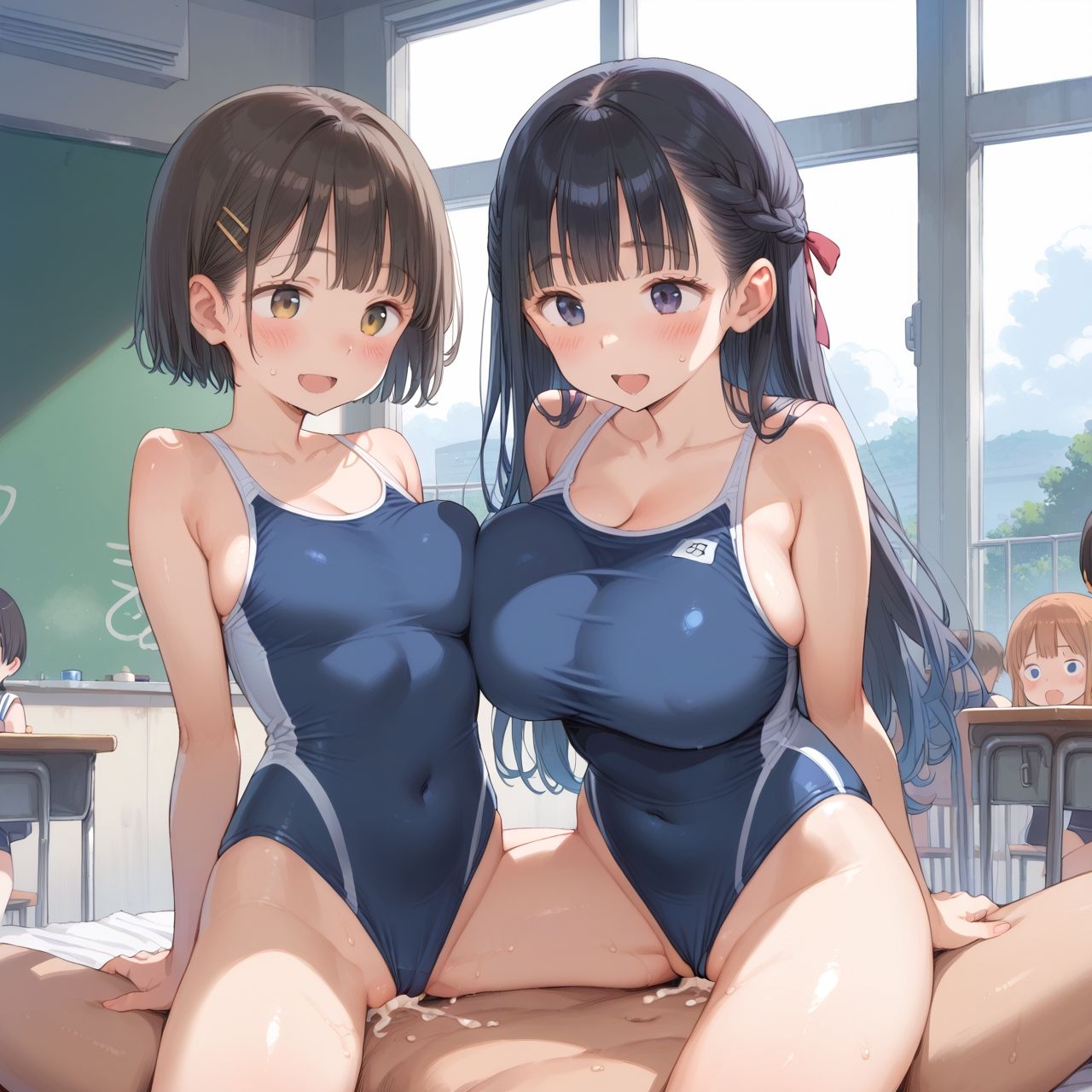 サンプル画像1:スク水巨乳ロリハーレムCG集【スクール水着 203枚】(ぴちぴち出版) [d_516825]