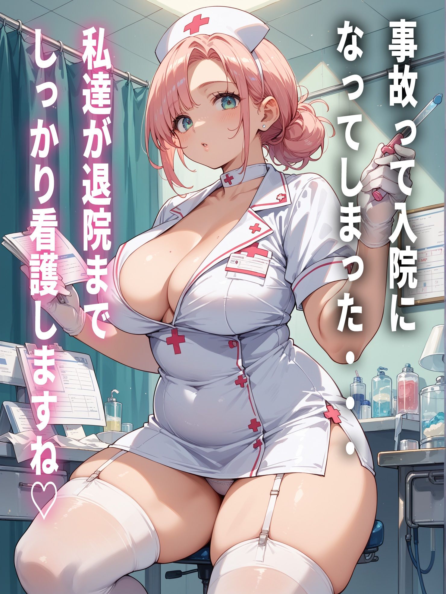 サンプル画像1:世話焼きドスケベナースたちの密着射精サポート -巨乳，貧乳，ロリ，熟女，etc…(コロッケ) [d_517022]