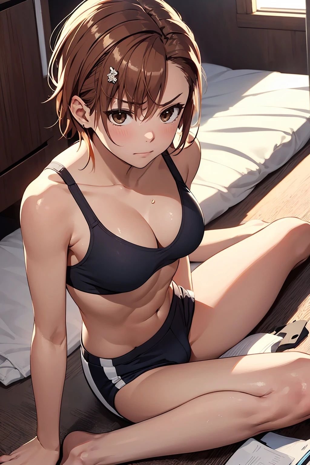 サンプル画像2:御坂〇琴  スポブラと短パン（85枚）(ひぐまアート) [d_517063]