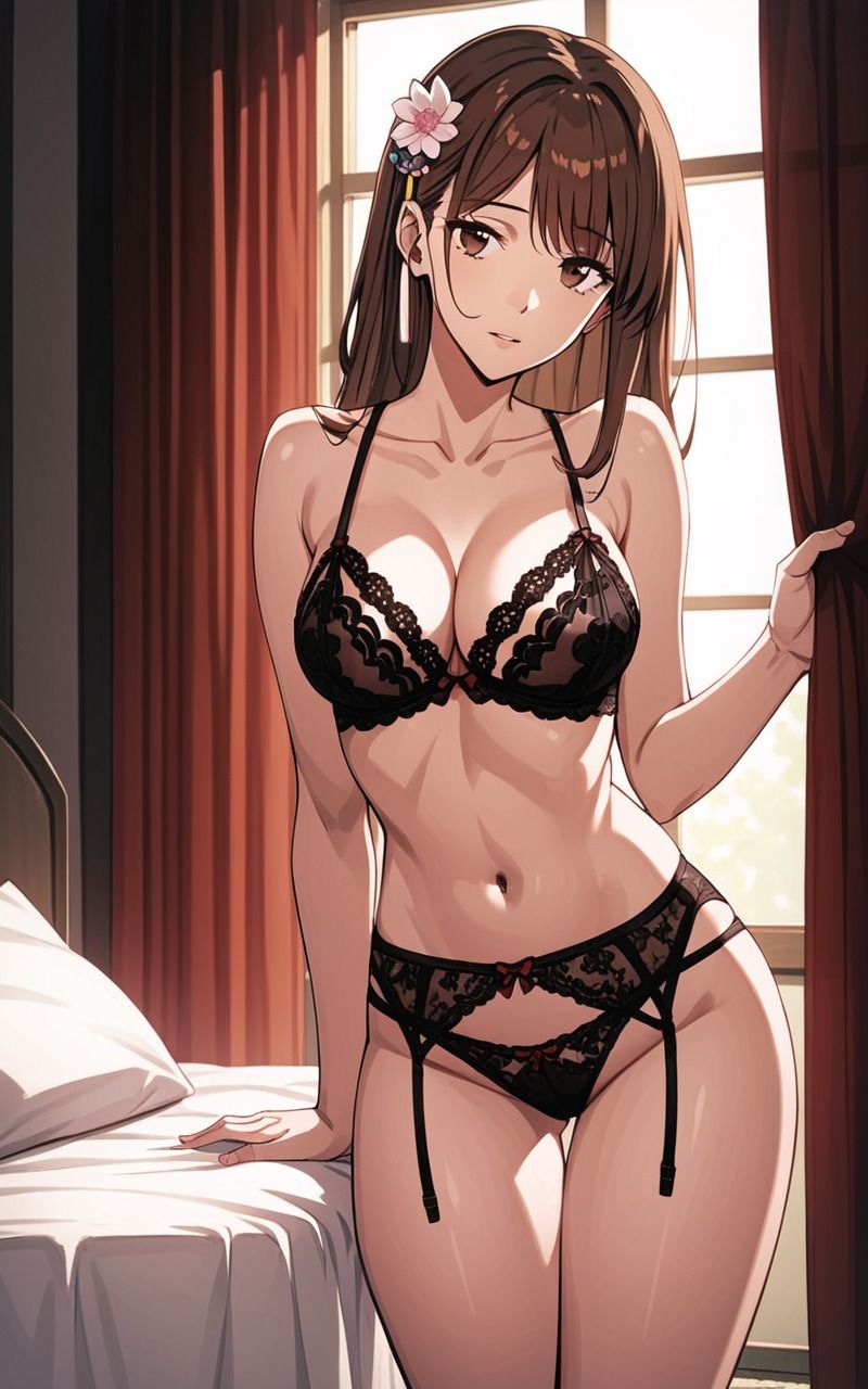 サンプル画像1:脱衣SEXチャイナドレスの下はセクシーランジェリー(AI理想郷) [d_517281]