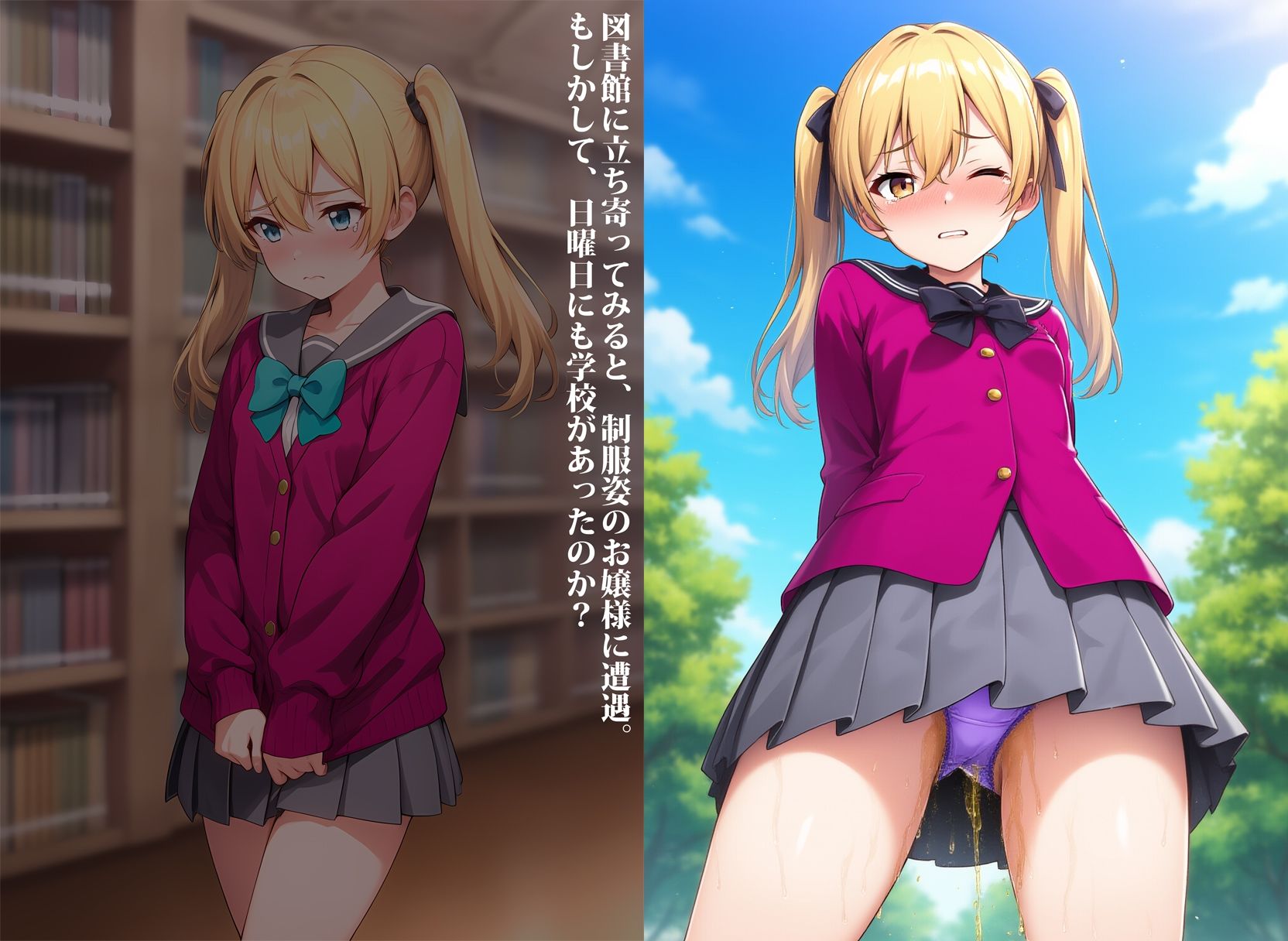 サンプル画像4:私立の学園に通ってるお嬢様のお漏らし(性癖ユガ芽) [d_517377]