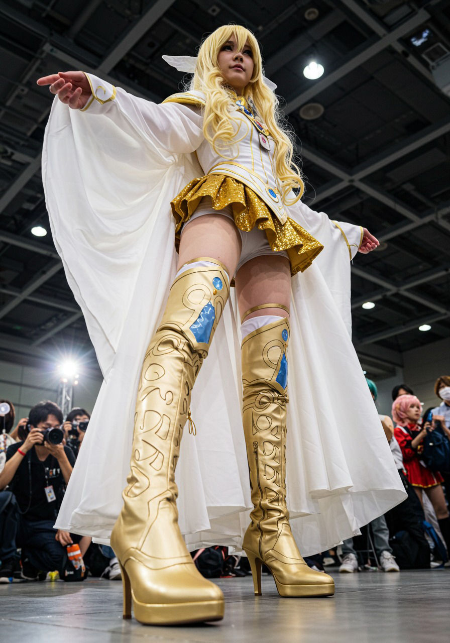 サンプル画像4:コスプレ会場  下から(もう限界) [d_517427]