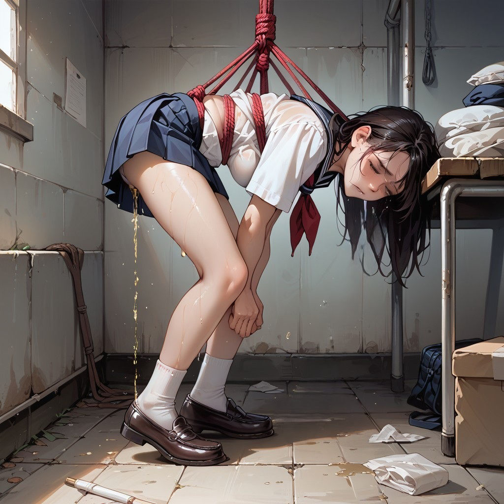 サンプル画像1:緊縛・失禁・セーラー服(もう限界) [d_517507]