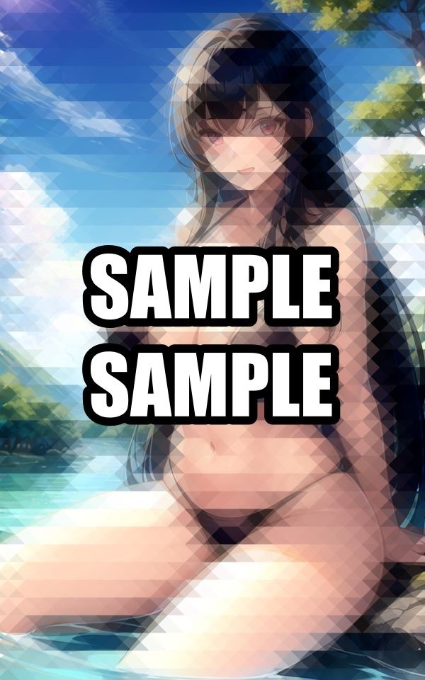 川遊びをする水着美女イラスト集のサンプル画像 3