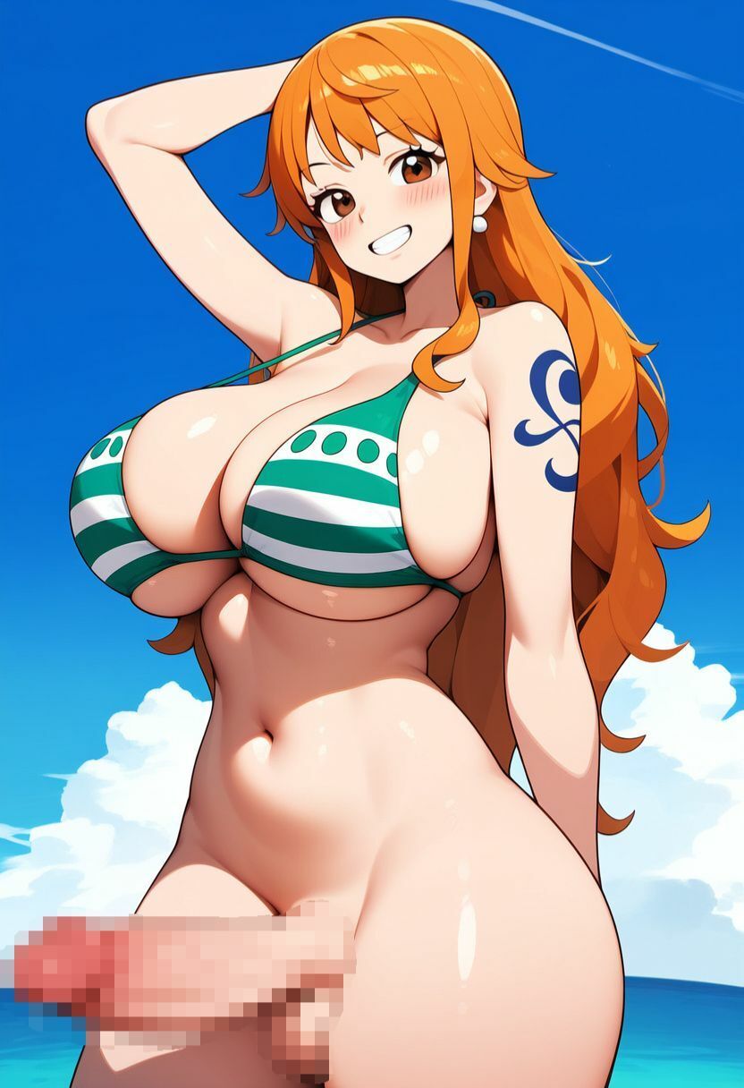 サンプル画像3:ワンピース人気女性キャラがふたなりになり拘束、射精するイラスト500枚（ナミ、ロビン、ビビ、ハンコック、ヤマト）(しおみえっちゅう) [d_517552]