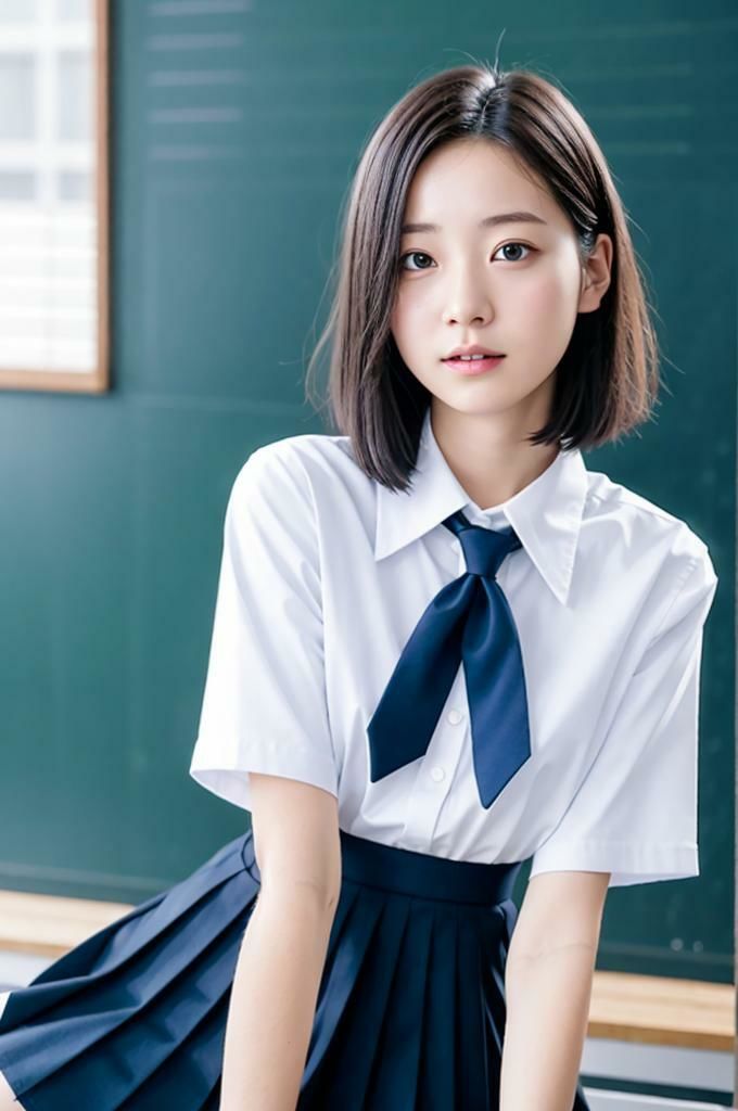 サンプル画像1:制服コスプレ美女【Japan AI Diva vol.18】(Japan AI Diva) [d_517595]