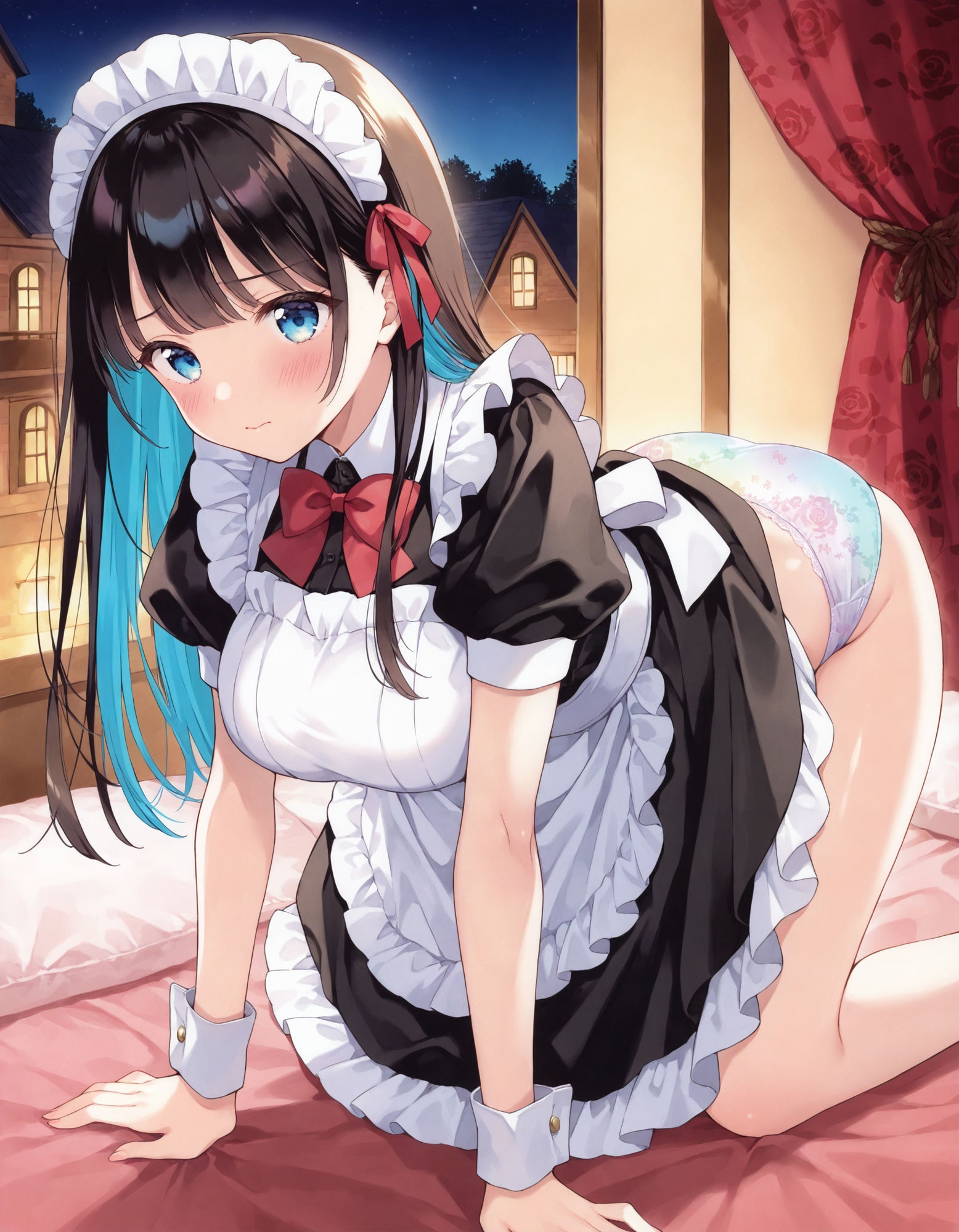 サンプル画像3:メイドの四つん這いパンチラ(D.P.H.) [d_517604]