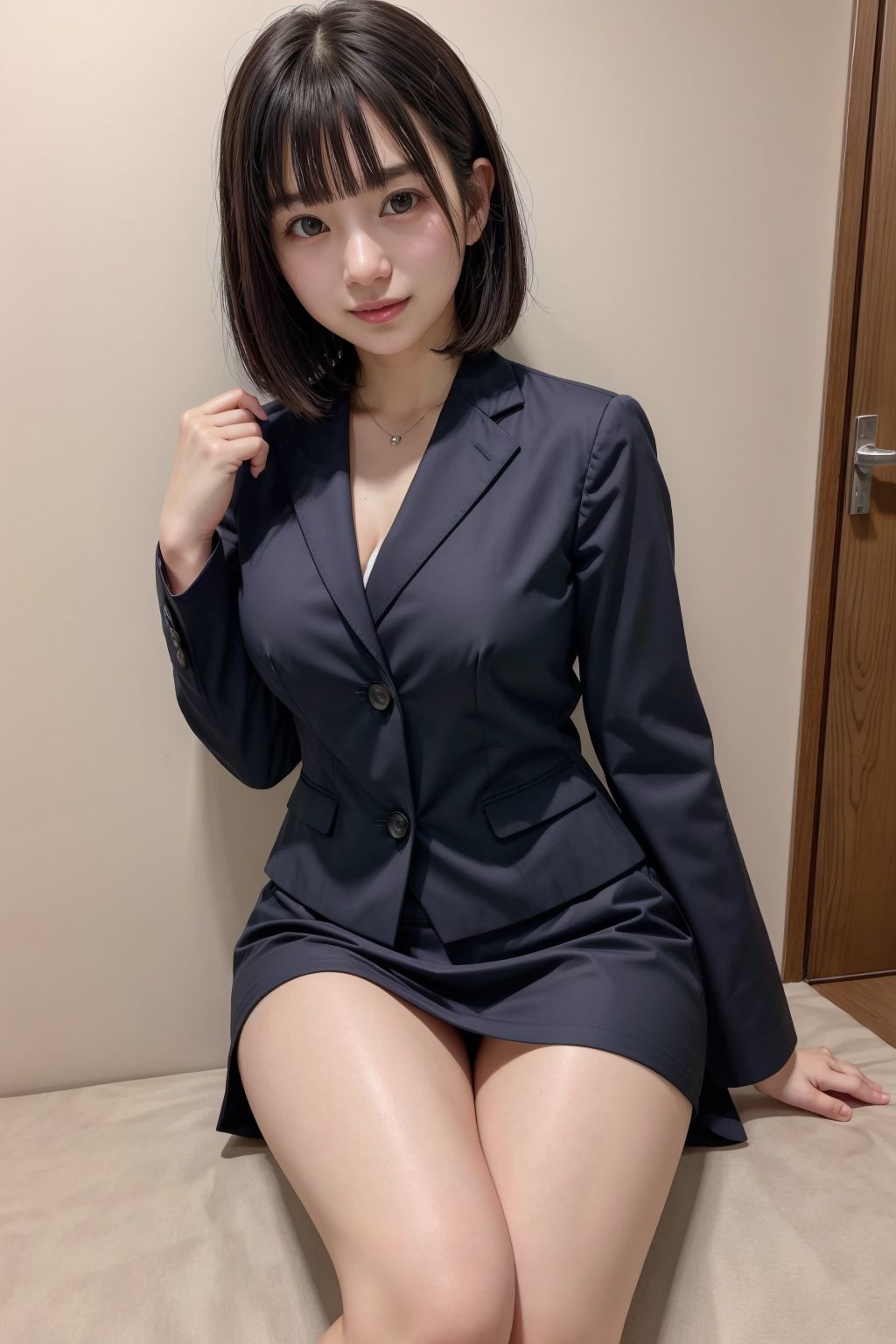 サンプル画像2:リクルートスーツを着た新入社員3(川瀬と遊園地) [d_517633]