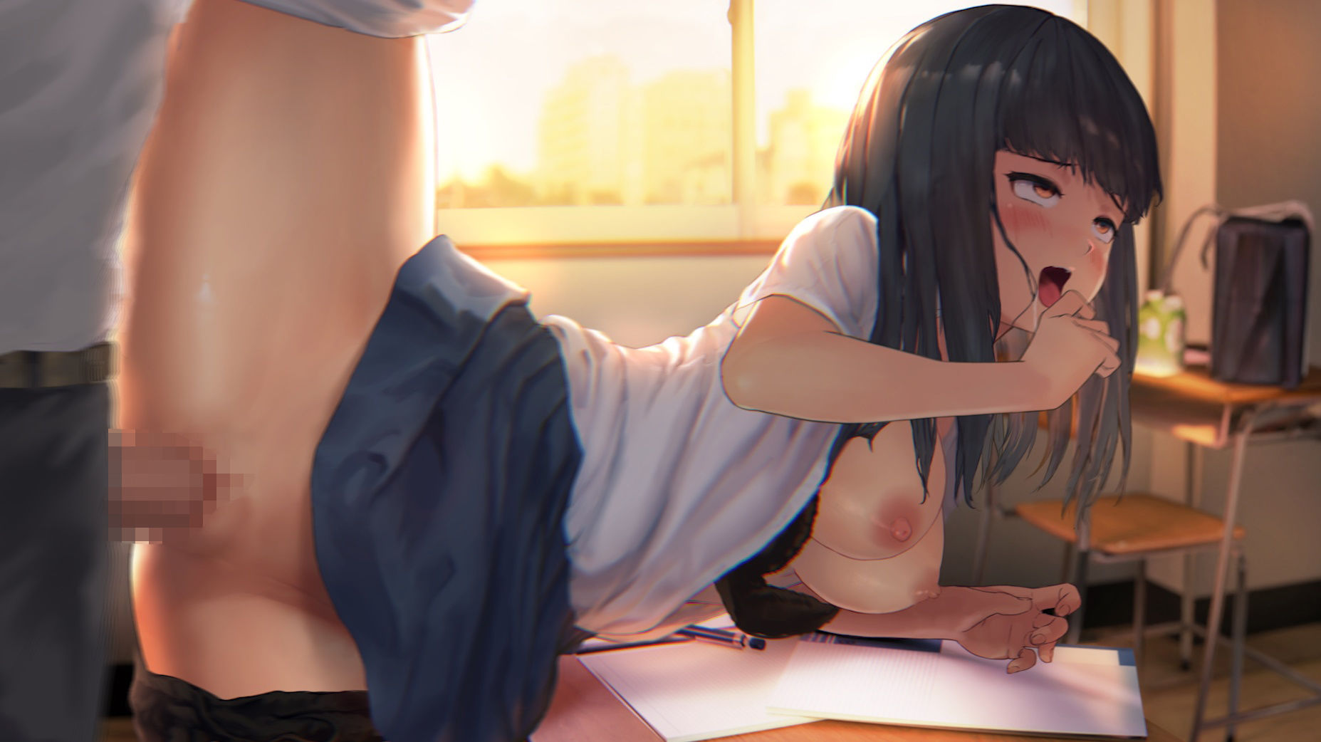 サンプル画像2:放課後の教室で〜二人の秘密だよ〜(幻夢劇場シャルロッテ) [d_517790]