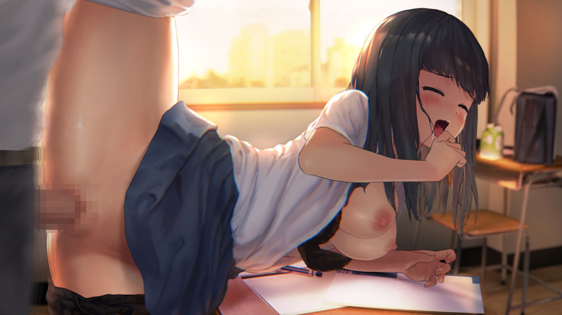 サンプル画像4:放課後の教室で〜二人の秘密だよ〜(幻夢劇場シャルロッテ) [d_517790]