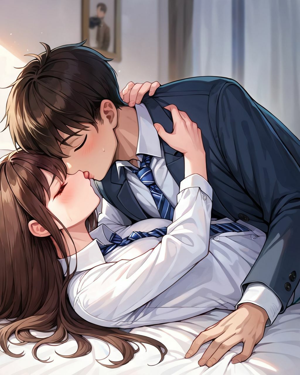 サンプル画像2:生徒会長の裏の顔 淫乱ビッチJK(AIくいーん) [d_517823]