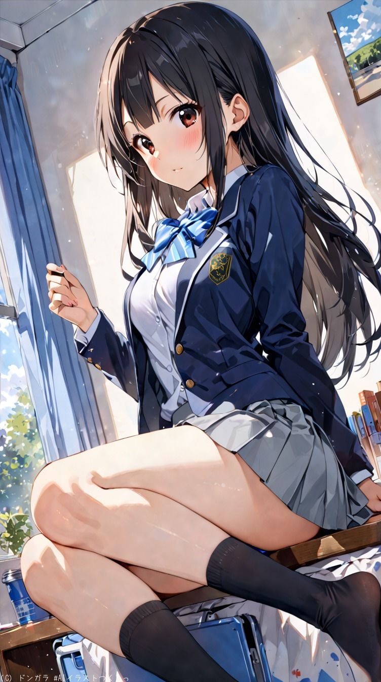 サンプル画像1:AIイラストCG集48  軽音部  秋〇澪(ドンガラAI美少女イラスト支部) [d_517954]