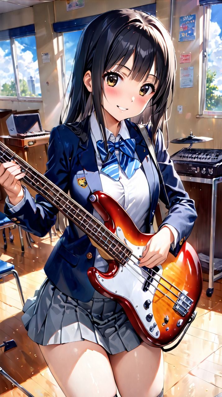 サンプル画像3:AIイラストCG集48  軽音部  秋〇澪(ドンガラAI美少女イラスト支部) [d_517954]