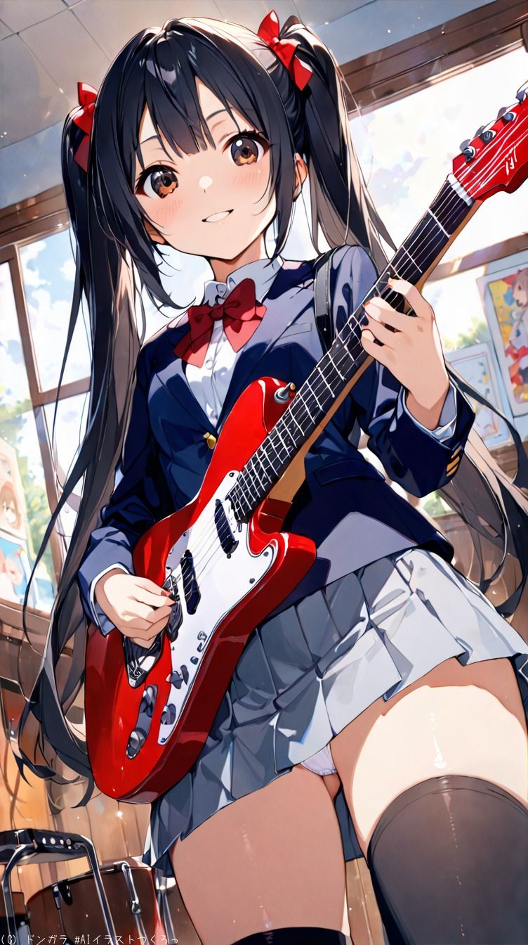 サンプル画像2:AIイラストCG集51  軽音部  中〇梓(ドンガラAI美少女イラスト支部) [d_517964]