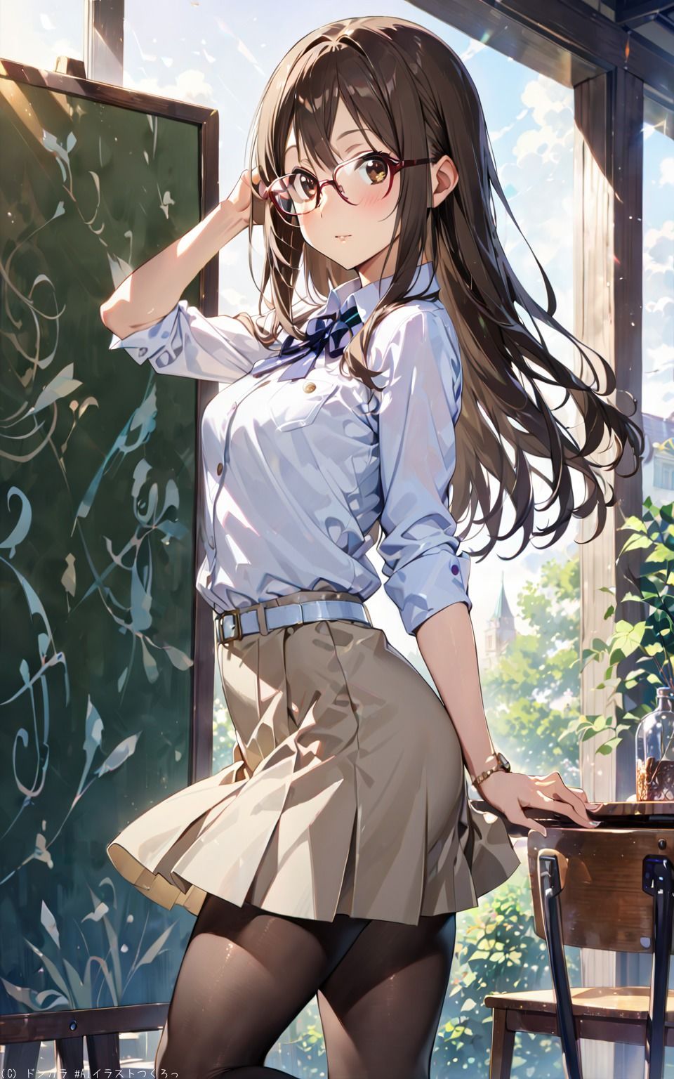 サンプル画像1:AIイラストCG集53  軽音部顧問  山〇さわ子(ドンガラAI美少女イラスト支部) [d_517966]