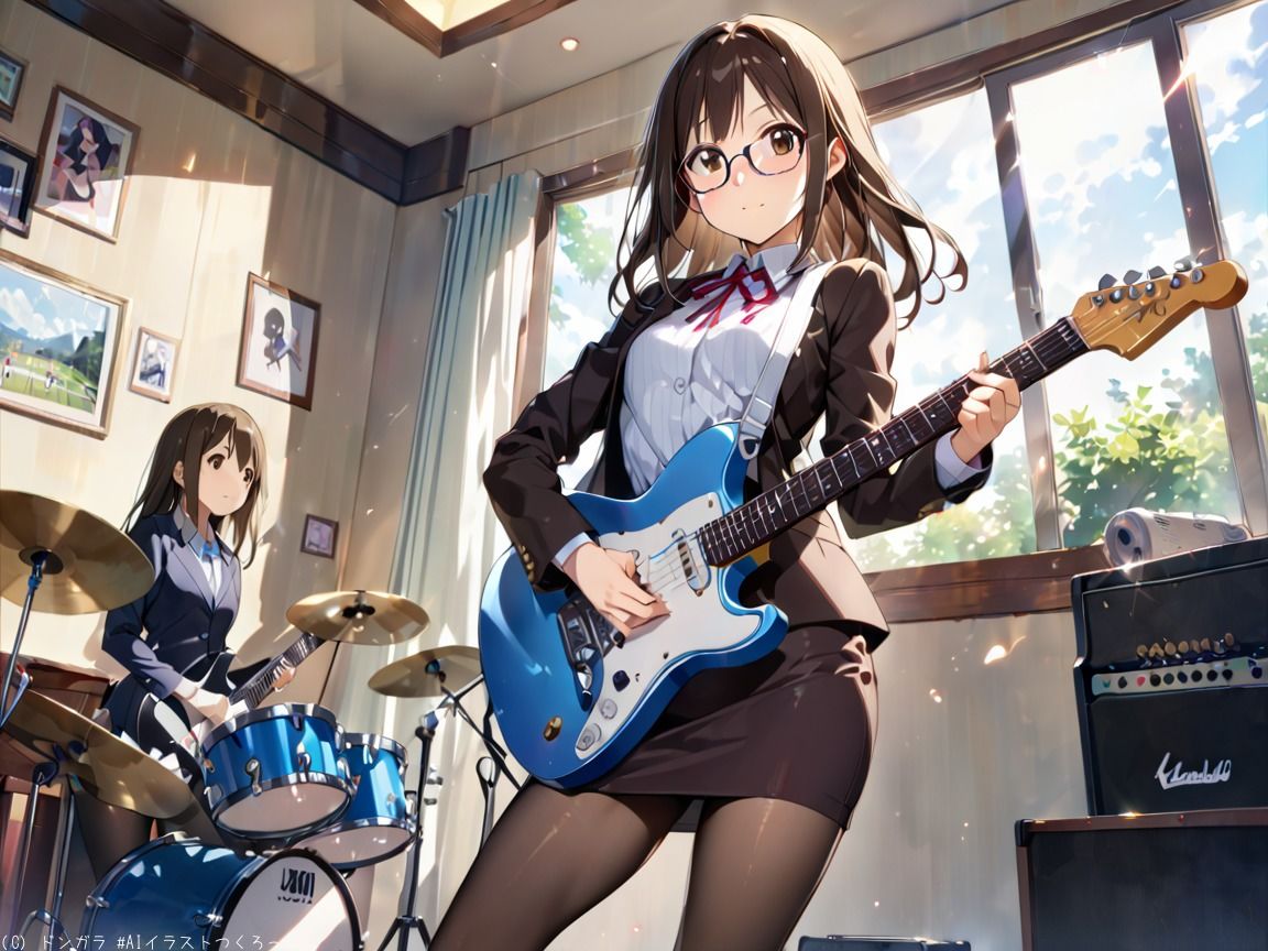 サンプル画像2:AIイラストCG集53  軽音部顧問  山〇さわ子(ドンガラAI美少女イラスト支部) [d_517966]