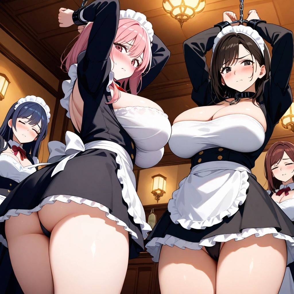 サンプル画像1:【微エロ】フェチコレVol.26〜28総集編 吊り上げ拘束されて辱められるメイド美女たち【総枚数1，000枚】(満点星) [d_518296]