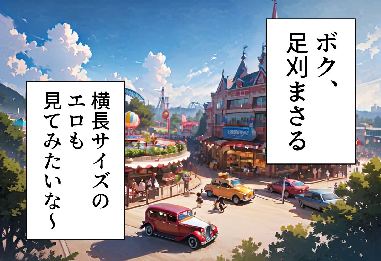 サンプル画像1:ゾンビオデコメガネちゃんと闇テーマパークでデート  貧乳・横長サイズ編(コーンパン) [d_518476]