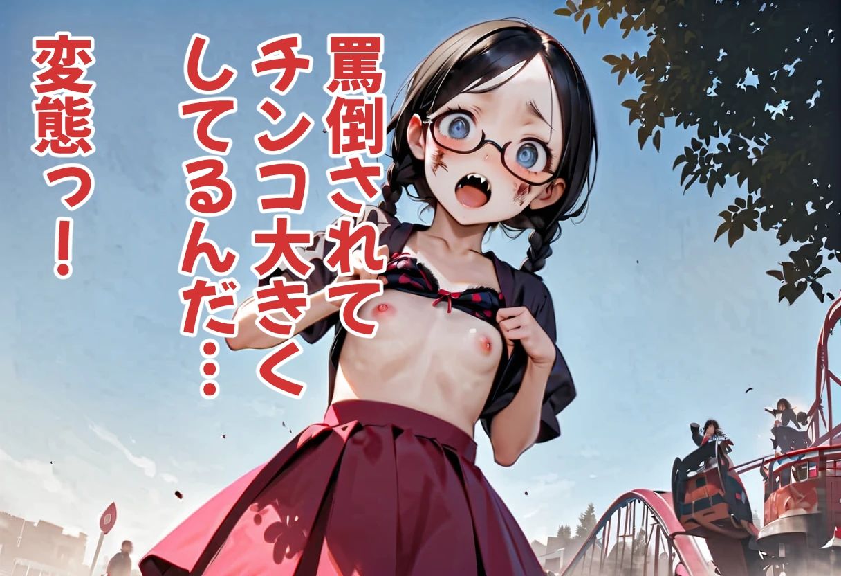 サンプル画像4:ゾンビオデコメガネちゃんと闇テーマパークでデート  貧乳・横長サイズ編(コーンパン) [d_518476]