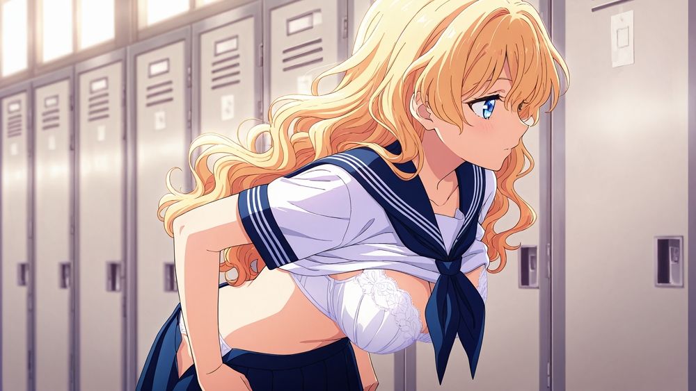 サンプル画像4:爆乳金髪と黒髪エースが新任コーチと秘密の個人レッスン！二人の競泳選手の淫らな放課後【4K】【FANZA専売】(ニート印刷所) [d_518520]