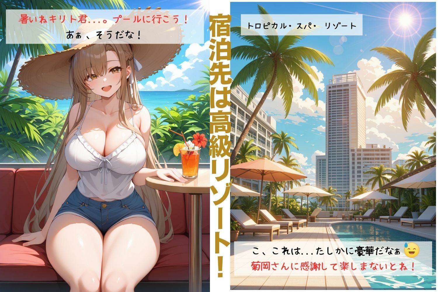 サンプル画像3:ソードアート・トゥモロー 〜南国リゾートへラブラブH旅行 ア〇ナ・キ〇ト南国H日和〜(Aidea sweets) [d_518775]