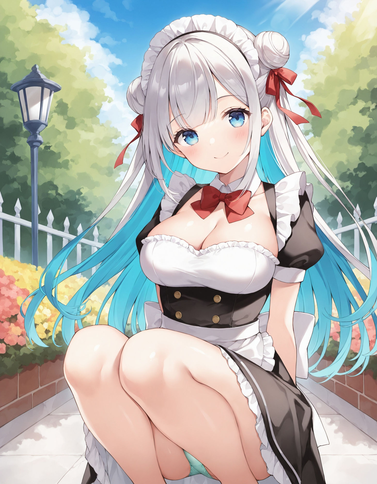 メイドのしゃがみパンチラのサンプル画像 6