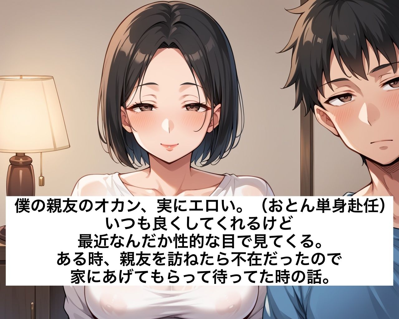 サンプル画像1:女を思い出した親友のお母さんと生ハメセックス(ろんどんぷりん) [d_518809]