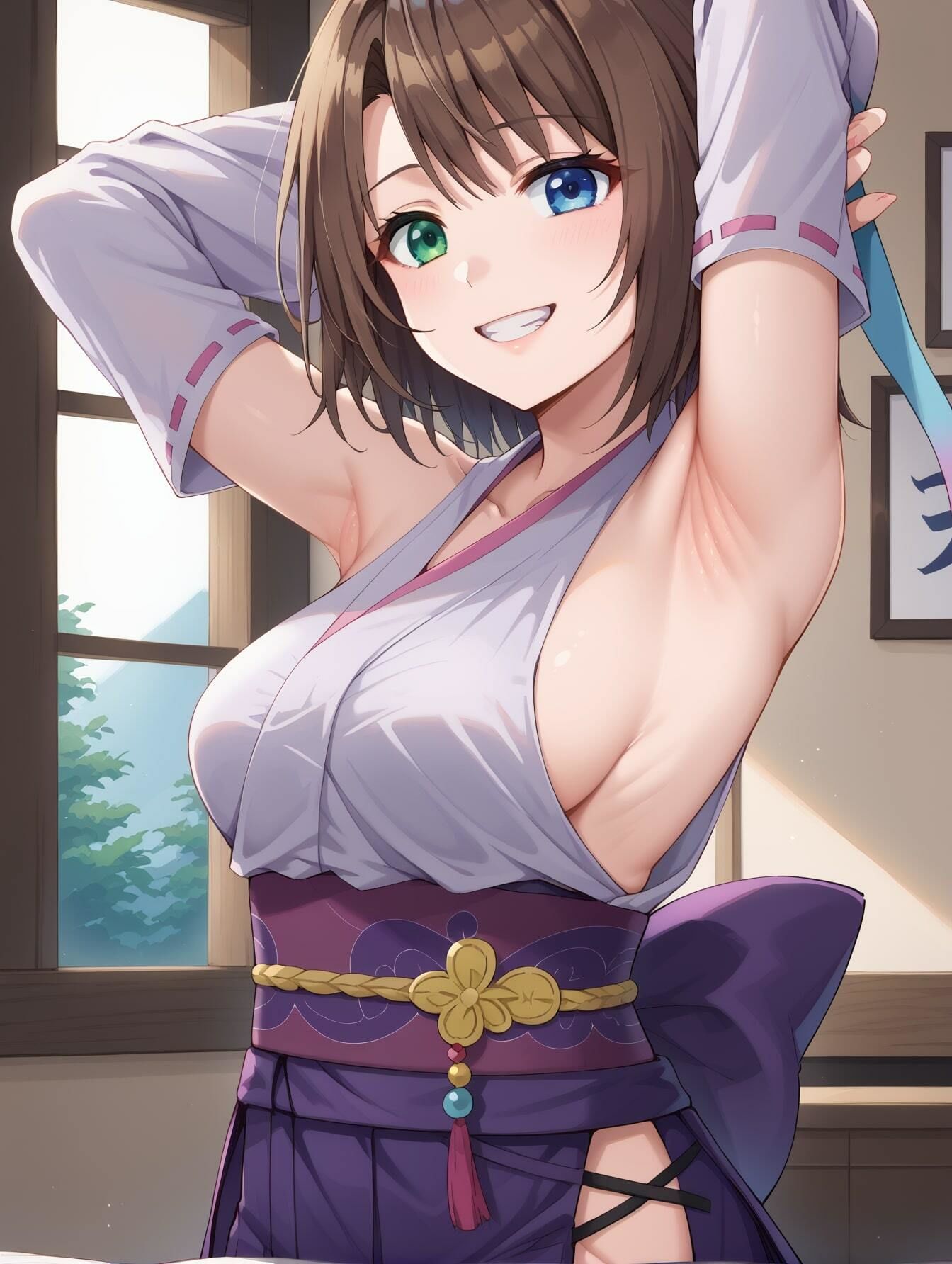 サンプル画像6:FFイラストエロ画像_和装とセクシーボディがエッチなユウナちゃんの画像集！(エロココ！) [d_519000]