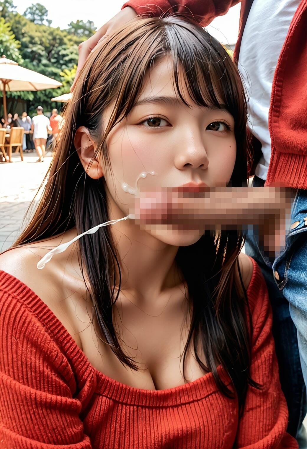 サンプル画像4:リアル美女フェラチオ画像_超可愛い女の子が所かまわずペニスを咥えまくり？！精液をぶっかけられた顔もエッチな画像集！(エロココ！) [d_519009]