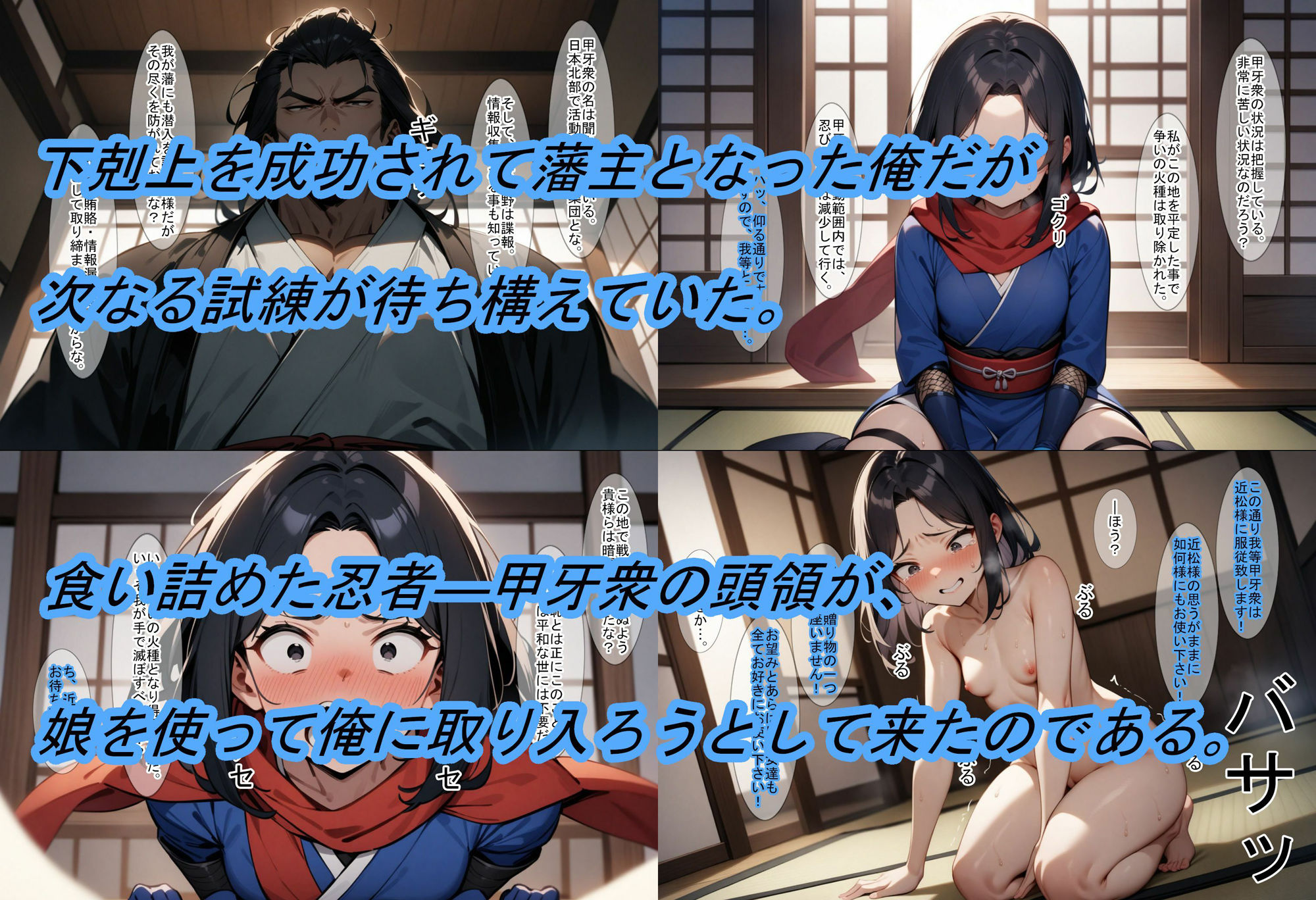 サンプル画像1:【転生したら戦国時代3】甲牙忍軍の企てを阻み、妻子を纏めて寝取った話(魔術師プロトン2D) [d_519547]