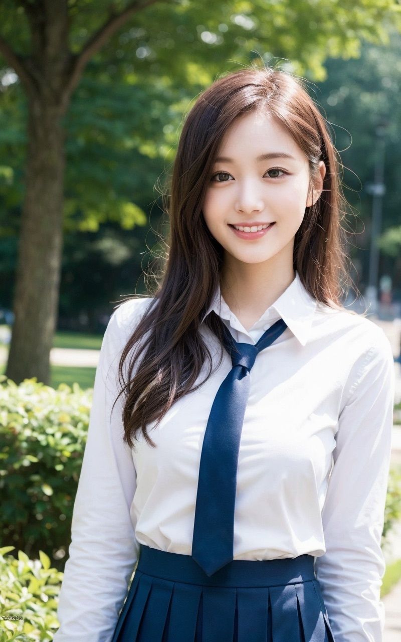 サンプル画像4:AI×美女×制服×公園(さいれんとはうんど) [d_519692]