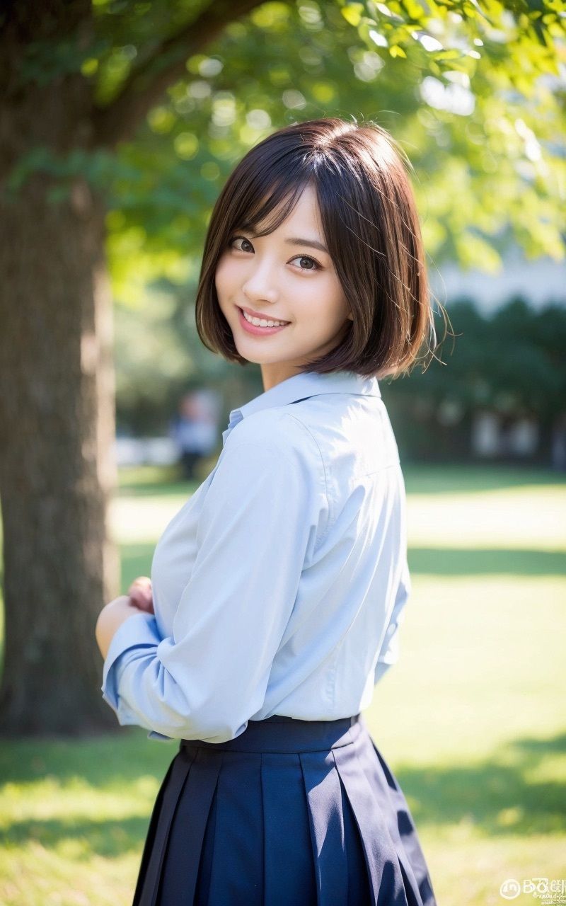 サンプル画像5:AI×美女×制服×公園(さいれんとはうんど) [d_519692]