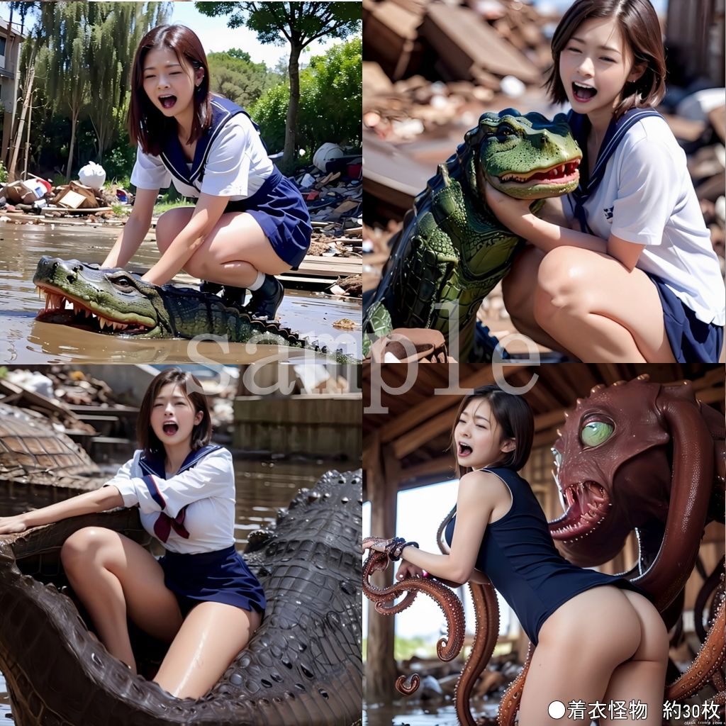 サンプル画像3:Sayaの変態日記/ゴミ捨て場セーラー服放置・触手爬虫類怪物編(人妻Sayaの変態日記) [d_519828]