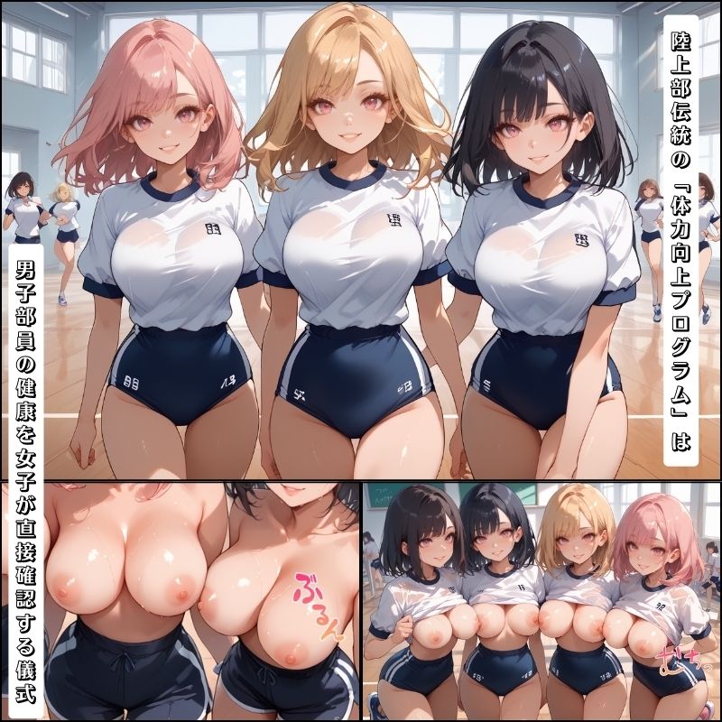 サンプル画像1:女子陸上部が勃起をチェック…中出し公開される禁断の特訓！【セリフ付き】(爆乳素人) [d_519910]