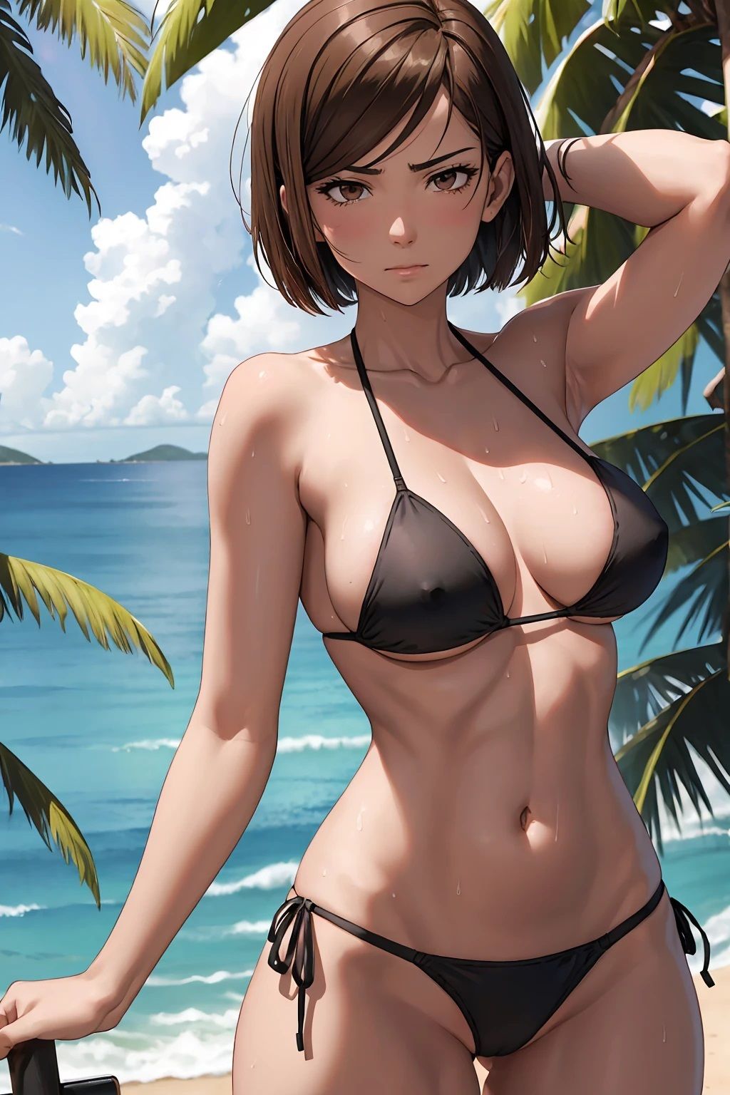 サンプル画像3:釘崎〇薔薇  不機嫌で腋見せ黒ビキニ（77枚）(メークインアート) [d_520038]