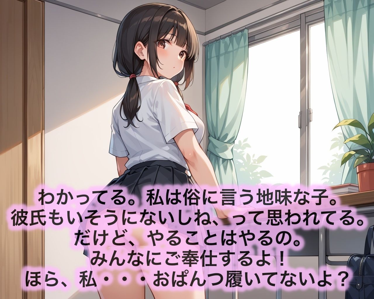 サンプル画像1:学校の地味子ちゃん、ご奉仕セックスがシたいんだって。(あめりかん極太そーせーじ) [d_520157]