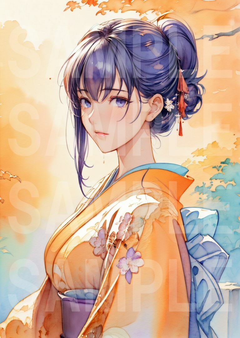 サンプル画像5:『●ate/●tay night』三人娘の着物姿イラスト集(mirAI工房) [d_520221]