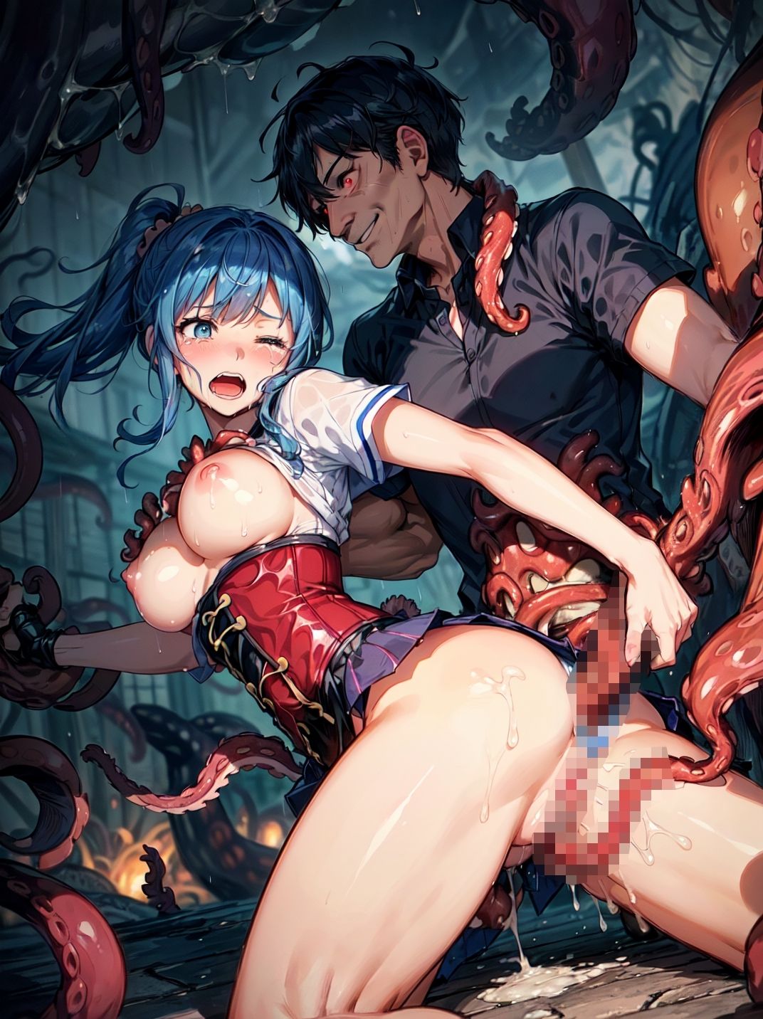 サンプル画像1:人型淫魔に孕むまで犯●れた新米淫魔ハンター(studio1111) [d_520369]