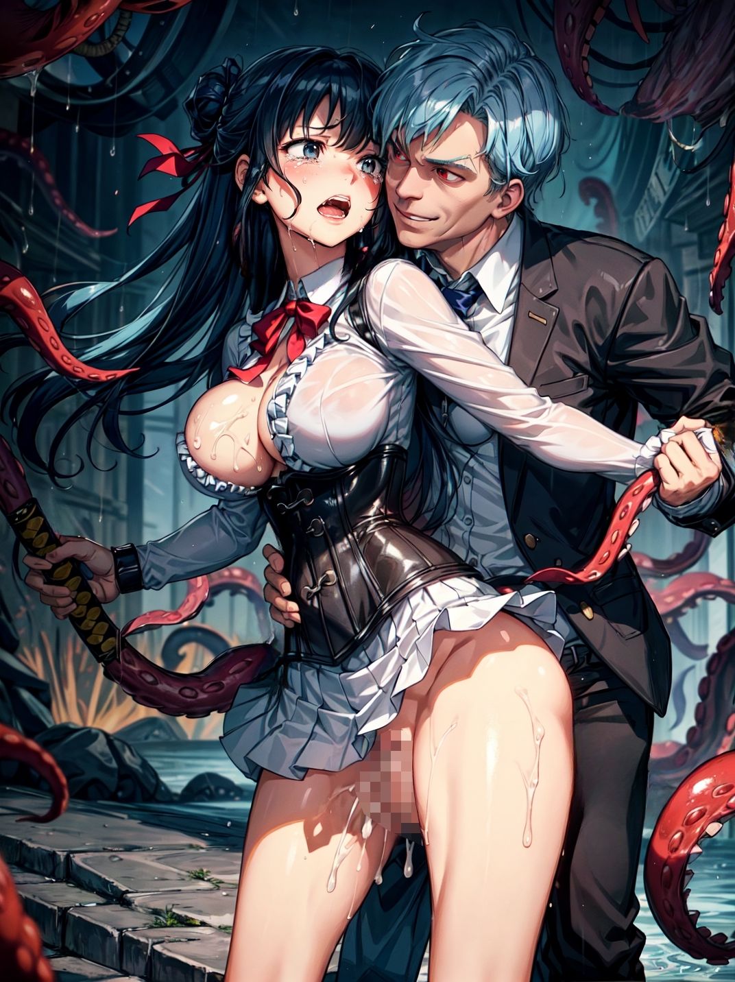 サンプル画像4:人型淫魔に孕むまで犯●れた新米淫魔ハンター(studio1111) [d_520369]