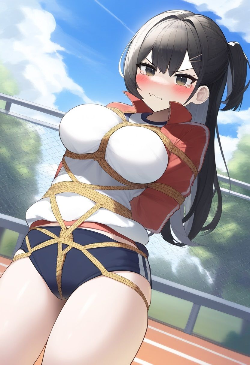 サンプル画像2:スポーツ少女着衣緊縛AIイラスト集(Love and peace) [d_520659]